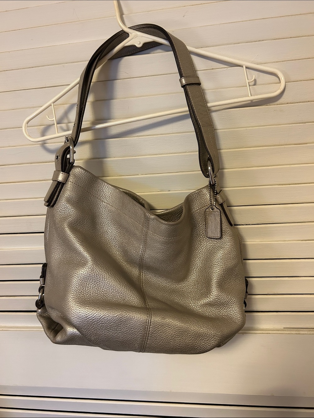 Coach Silver Leather Two Way Bag 2011